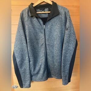 Spyder Jacket Mens Full Zip Sweater Zip Pockets Gray Black Size XL